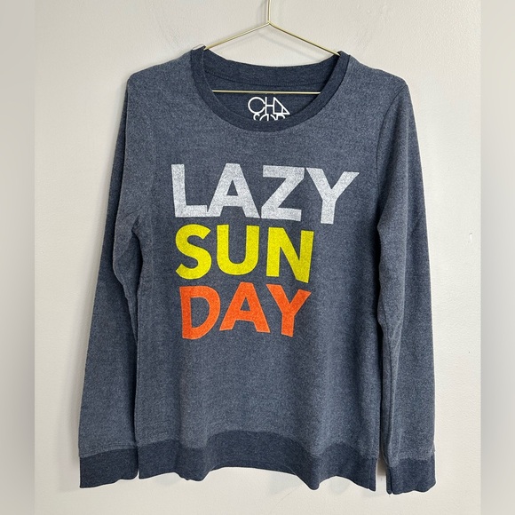 Chaser Long Sleeve Grey Lazy Sunday Top size Medium and Large. New with tag - Picture 2 of 7